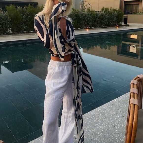Elegant White Linen Pants - Picture 1 of 1